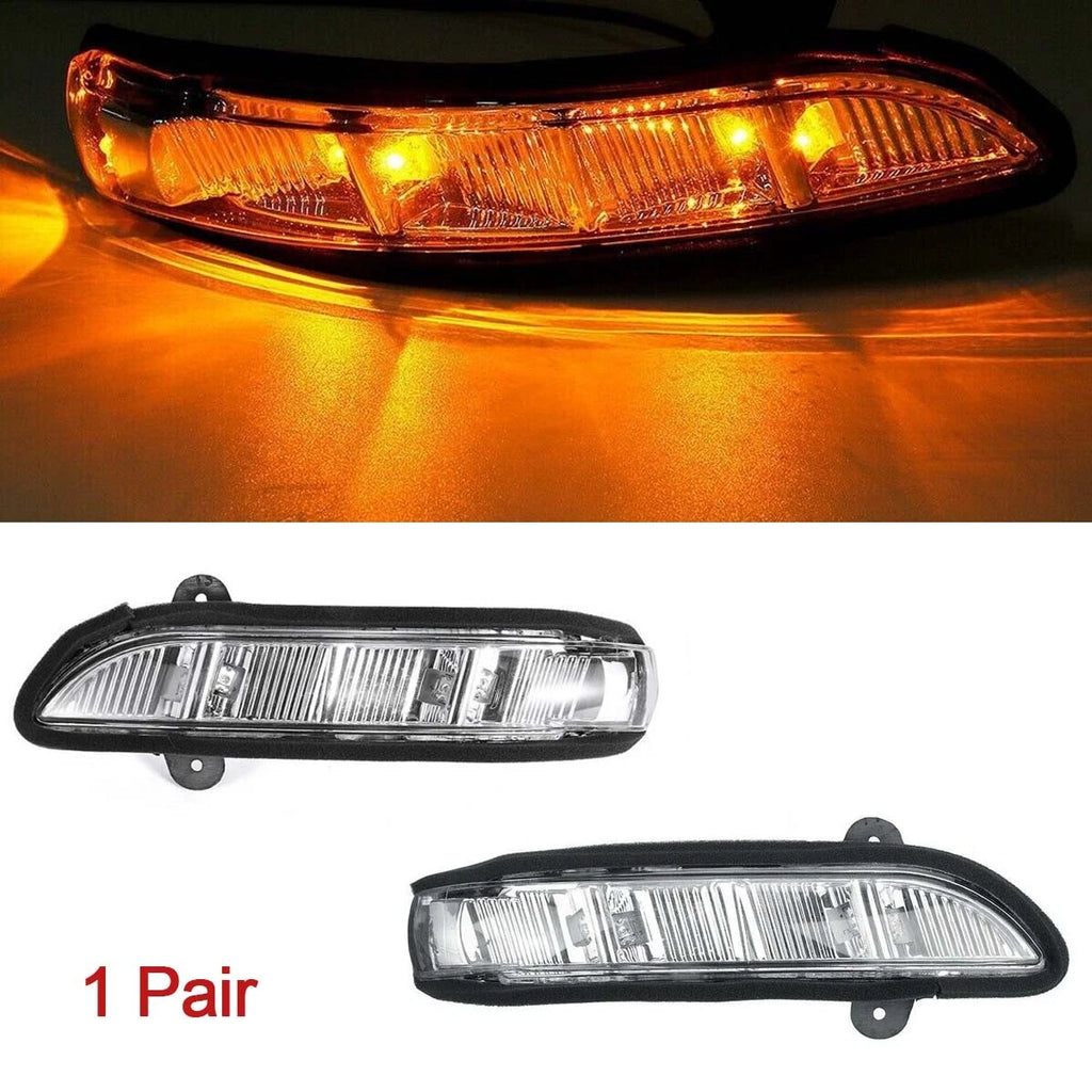 Pair Amber LED Wing Mirror Indicator Lights for Benz W211 W221W216 W219 2006-09