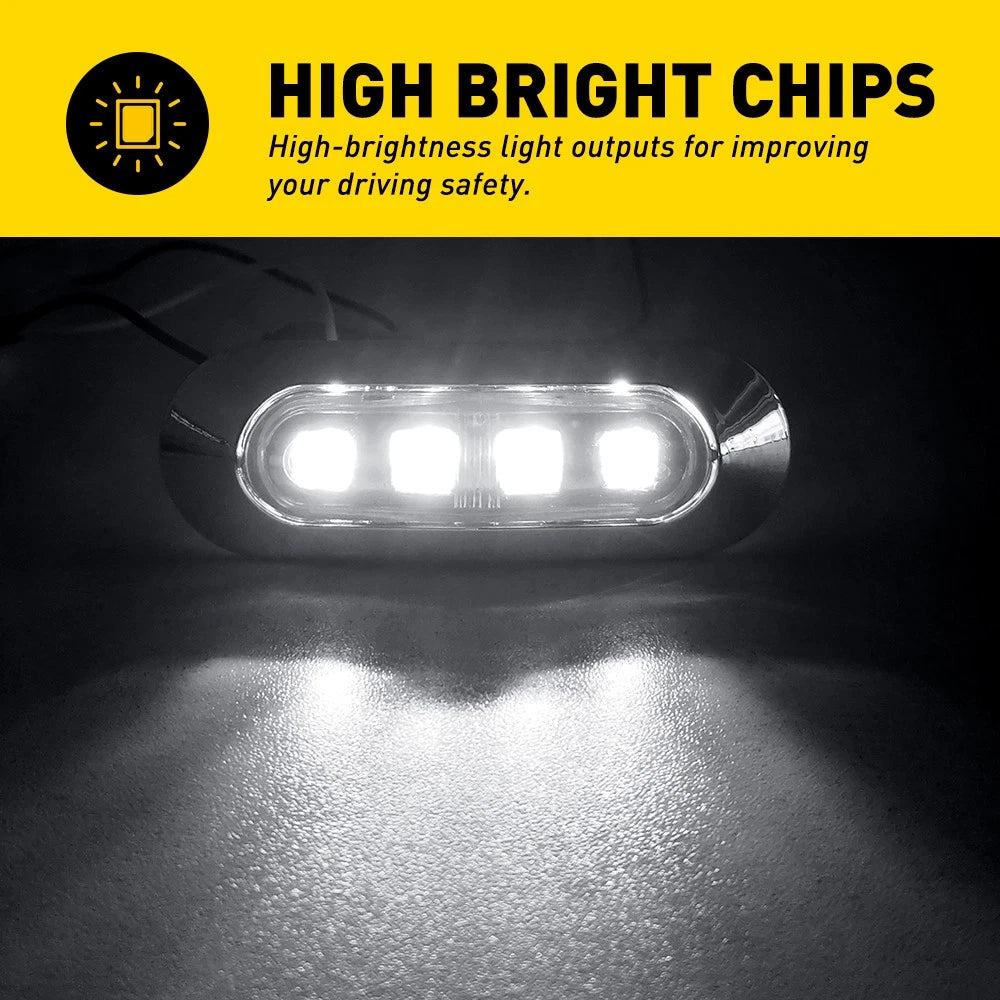 10X LED White Clearance Lights Side Marker Lamp Trailer Truck Caravan 12-24V AU