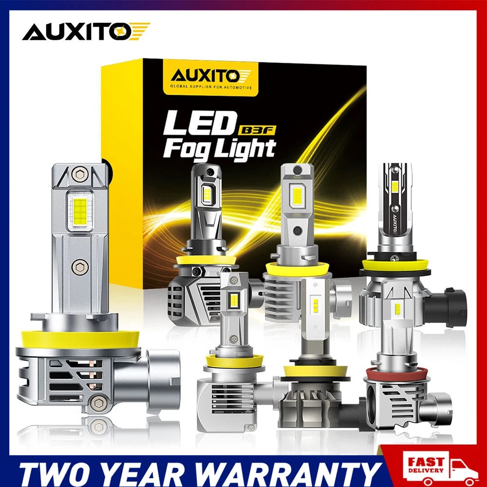 AUXITO 2x H8 H9 H11 LED Headlight Bulbs Kit Hi Low Beam 3000K White Amber A