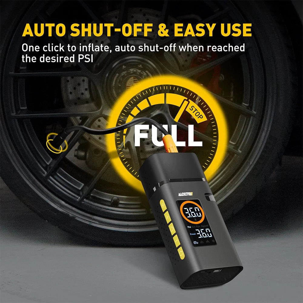 AUXITO 7800mAh Battery Car Tire Air Inflator Tyre Electric Pump Rechargeable 12V