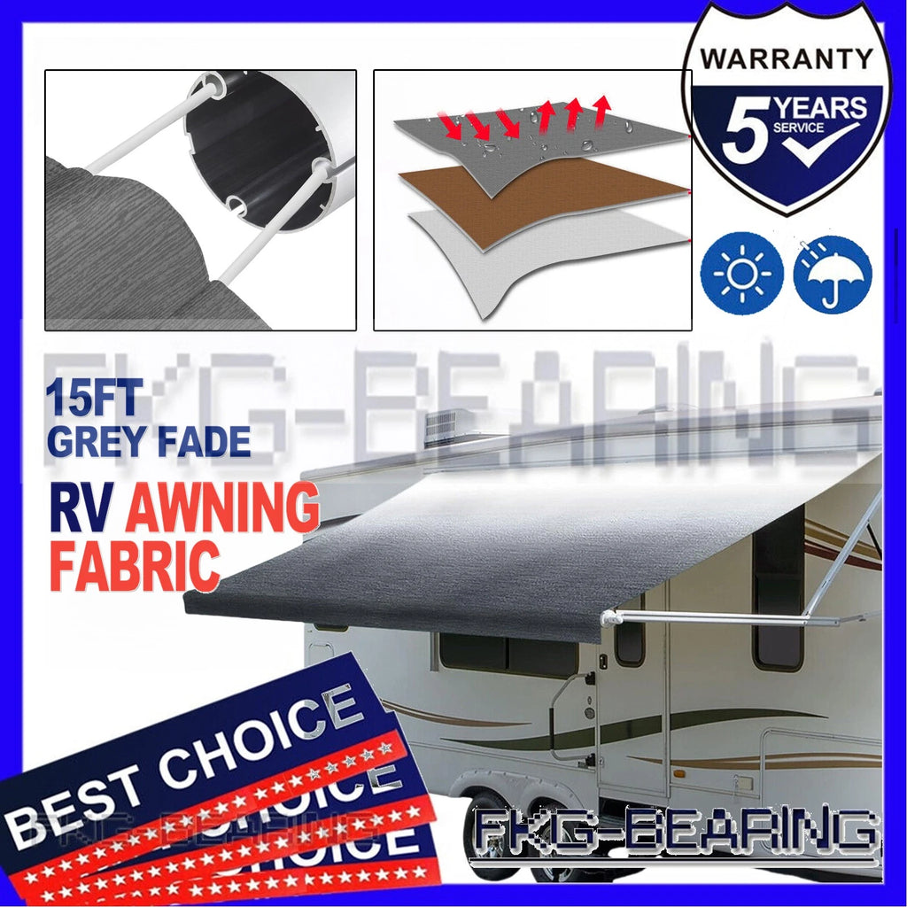 15Ft Awning Vinyl Replacement Fabric Gray Fade Suit Caravan Awning Brand New