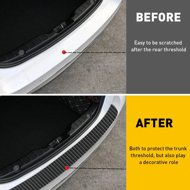 Universal 90cm Carbon Fiber Rear Bumper Trunk Sill Protector Guard