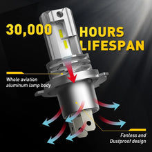 Load image into Gallery viewer, AUXITO H4 9003 HB2 LED Headlight Bulbs 60W 6000K White High/Low Beam