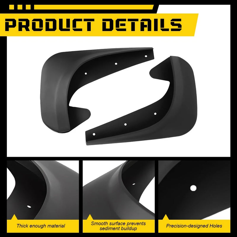 Universal Black PVC Mud Flaps 4pc Set Front & Rear Splash Guards