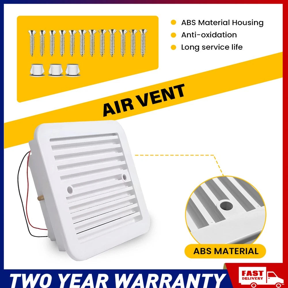 12V RV Caravan Motorhome Side Air Trailer Vent Ventilation Cooling Exhaust Fan