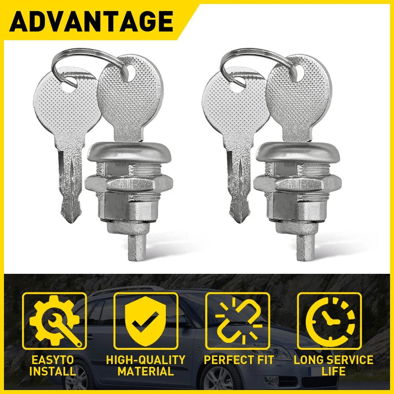 Set of 2 Keyed Alike Lock Cylinders for Flush Folding T Handle Toolbox