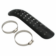 Load image into Gallery viewer, Universal Motorcycle Curve Exhaust Muffler Pipe Heat Shield Cover Heel Guard BLK