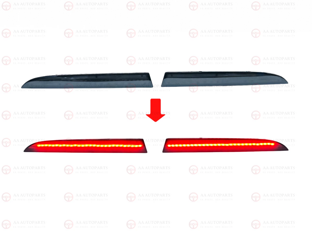 Smoked Black LED Rear Reflectors Pair Holden Commodore VE VF Sedan Wagon SS SV6