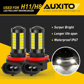 AUXITO H8 H9 H11 LED Fog Light Headlight Globes Bulb H/Low Kit Beam Amber White.