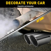 Load image into Gallery viewer, Silver Twin Outlet Car Exhaust Muffler Tip Tail Universal 2.5 Throat inlet Tips