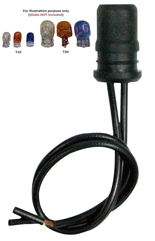 T10-3 W5W Wedge Rubber Globe Holder Car Light Socket Plug 2pc Pack