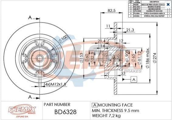 Fremax Rear Disc Rotors for Renault Scenic JA 1.6 01-02 Not RXE Model