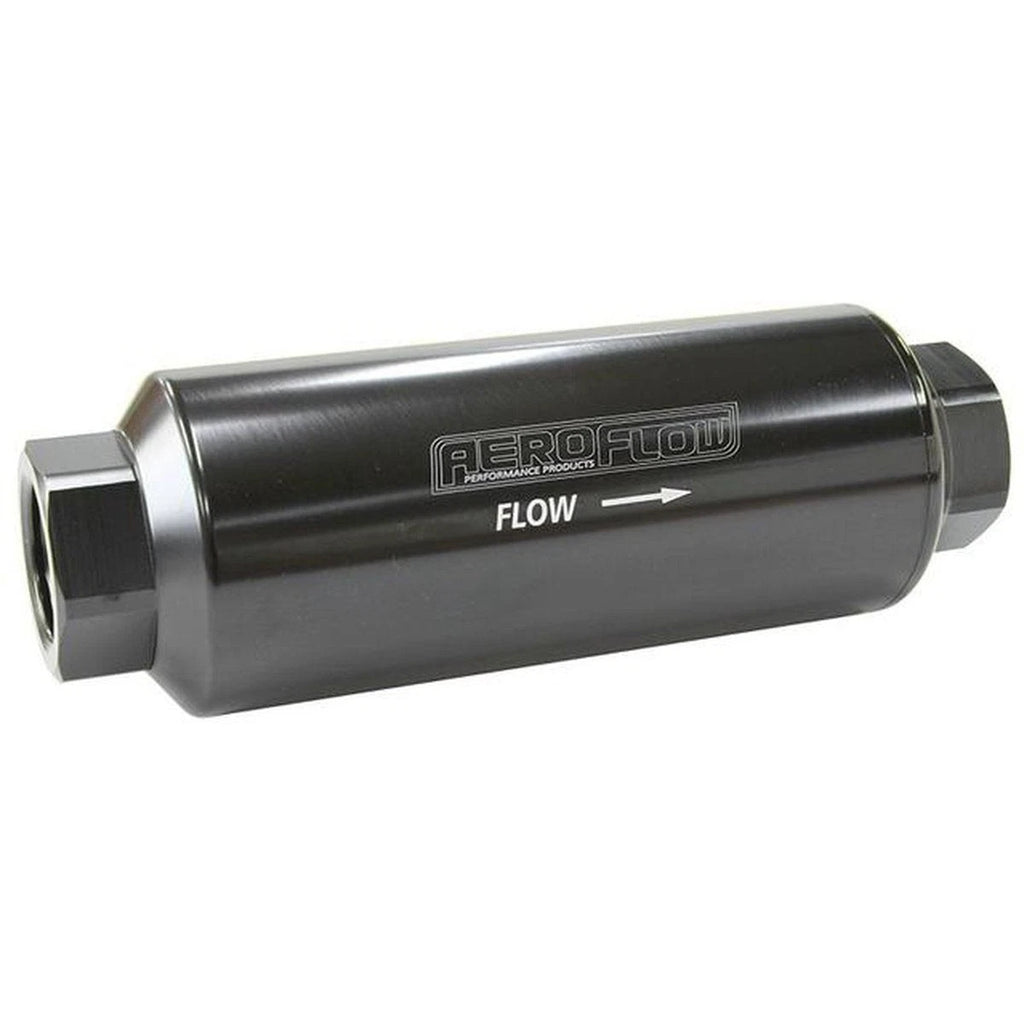 Aeroflow AF66-2043BLK-10 black 10 micron Pro fuel filter with -12 ORB ports