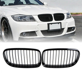 For BMW E90 E91 LCI Sedan 09-11 Front Kidney Grille Grill 323i 325i Gloss Black