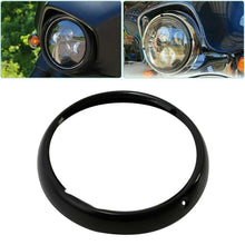Load image into Gallery viewer, 7''Headlight Headlamp Trim Ring Black For Harley Touring Electra Glide Road King