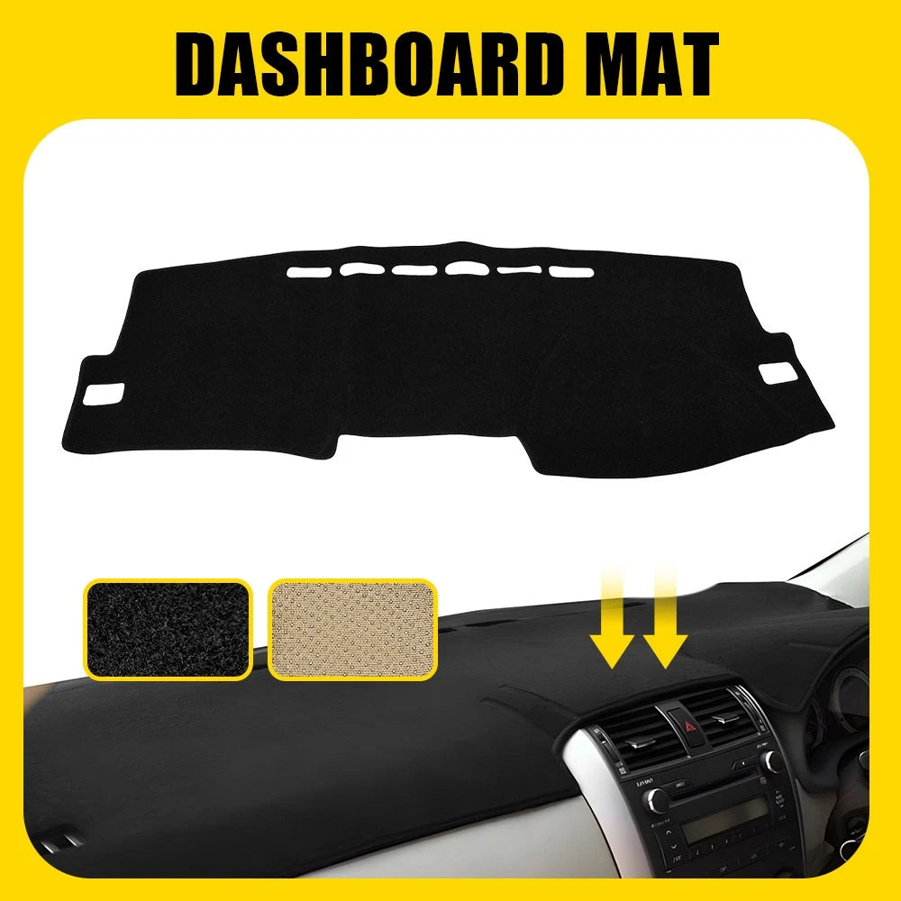 Black polyester dashboard cover dash mat for Toyota Corolla 2007-2012 right-hand drive