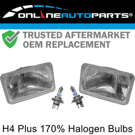 D/Glass Outer Headlights Lamp Upgrade Kit H4 60/55w for Landcruiser 80 Series