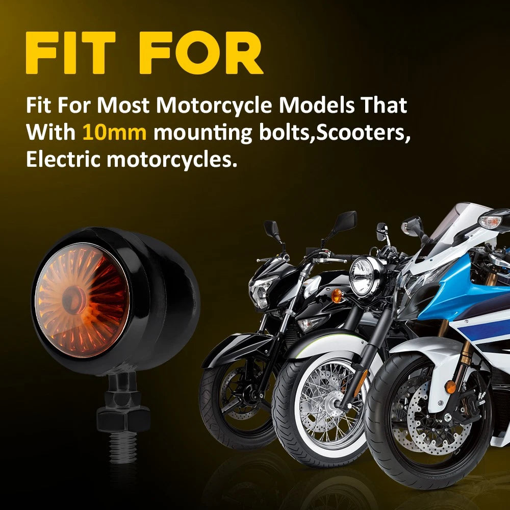 8X Motorcycle Indicators Mini LED Turn Signal Lights Blinkers Universal Lamp