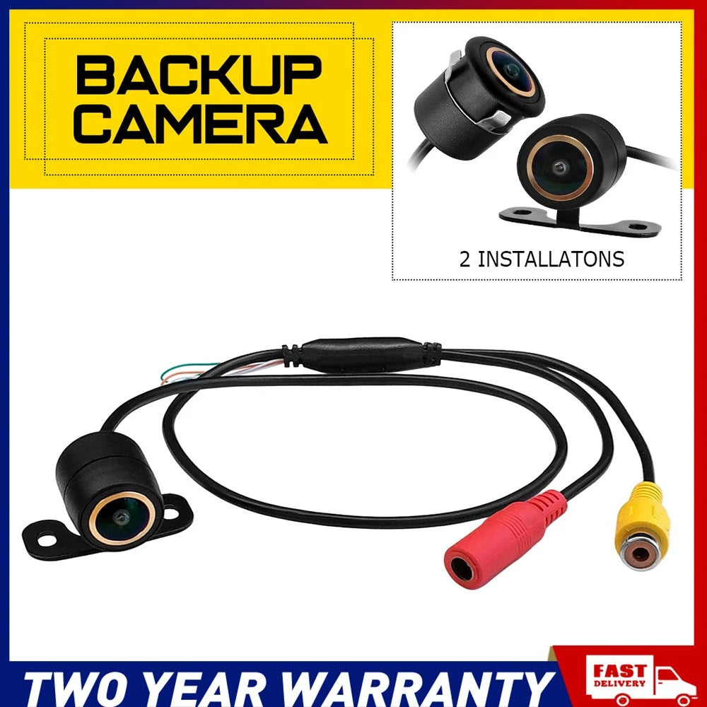 Universal 170° AHD 720P flush mount backup camera, black, waterproof 12V