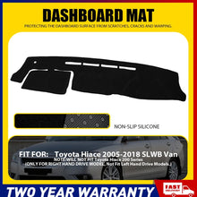 Load image into Gallery viewer, Dash Mat for Toyota Hiace LWB Van 2005-18 Non-Slip Microfiber Pad Cover Hot