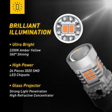 Load image into Gallery viewer, AUXITO 2200LM T20 7440 7443 26SMD UP LED BACK AMBER REVERSE LIGHT DC12V AU Stock