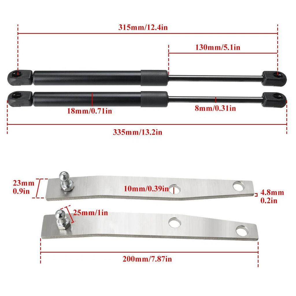 2x Bolt In Gas Bonnet Strut Kit For Landcruiser 70 series Hj75 Hzj75 Hzj79 Hdj79