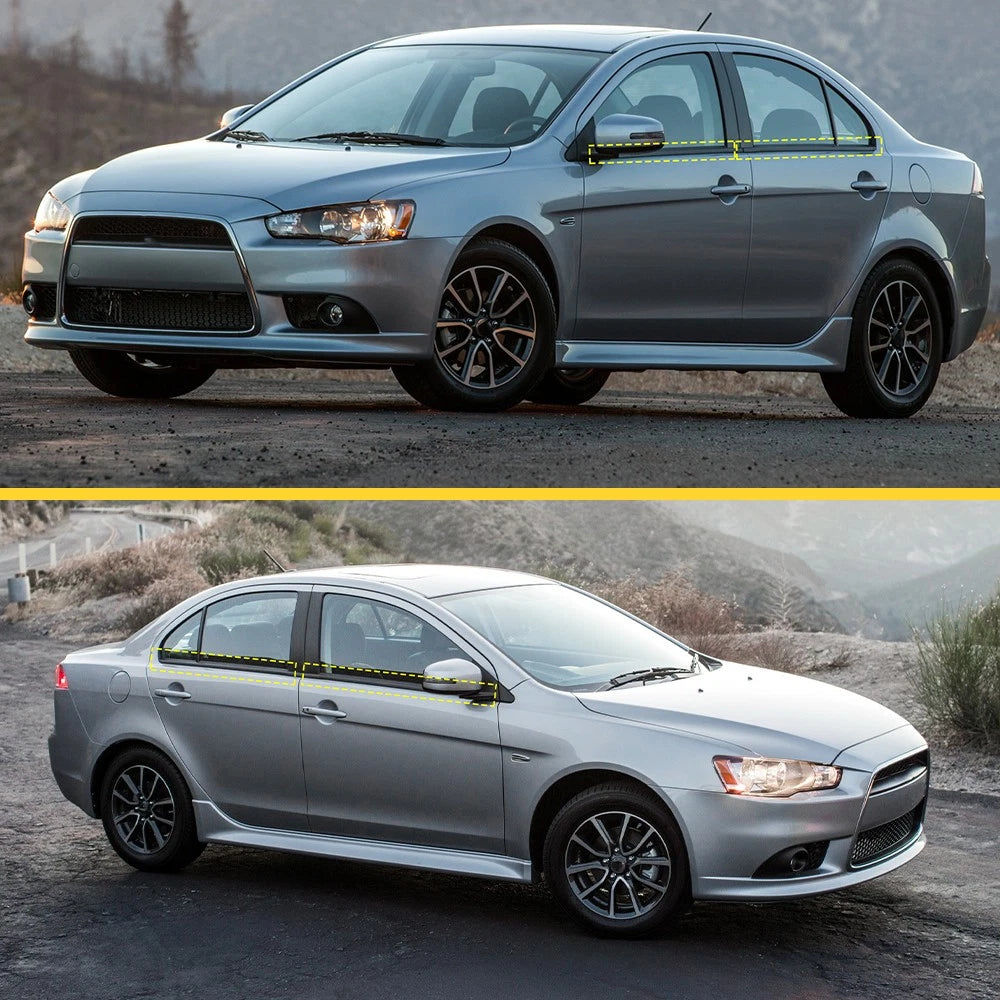 8x Window Seals Weather Strip for 4 Door Mitsubishi Lancer 08-17 Sedan 5727A005