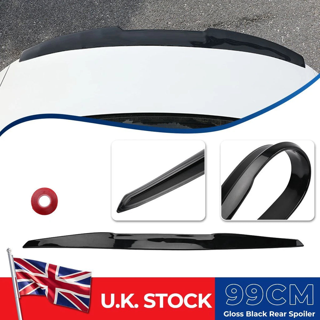 Glossy Black Car Rear Roof Spoiler Lip Trunk Tail Wing Cover Sticker Trim 99CM A
