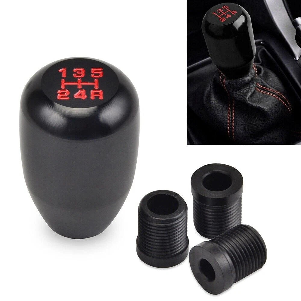 Aluminum Car Universal Manual Gear Knob Shifter 5 Speed Stick Shift Lever Black