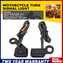 Load image into Gallery viewer, 2x Black motorcycle LED turn signal light indicator For Dyna Sportster Softail