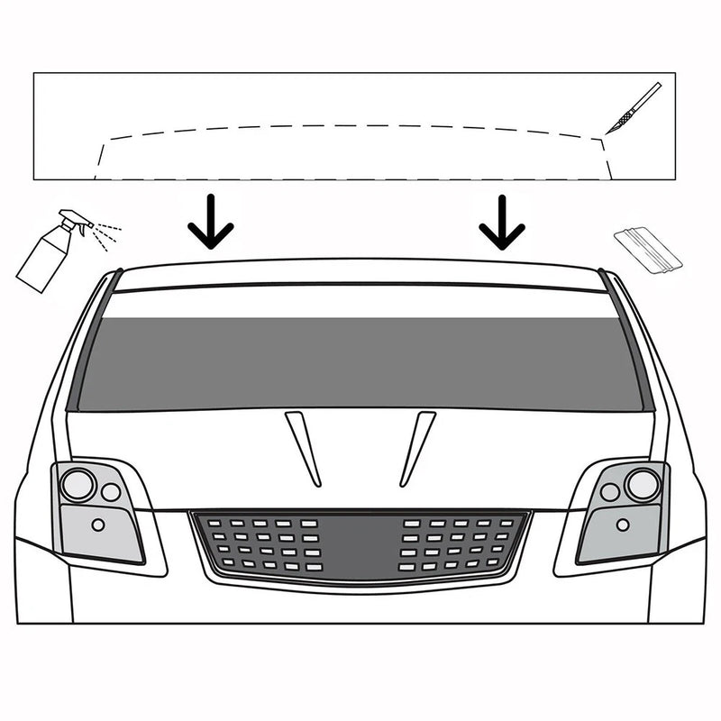Black Windshield Sun Visor Strip Decal 150x20cm | Universal PVC Tint