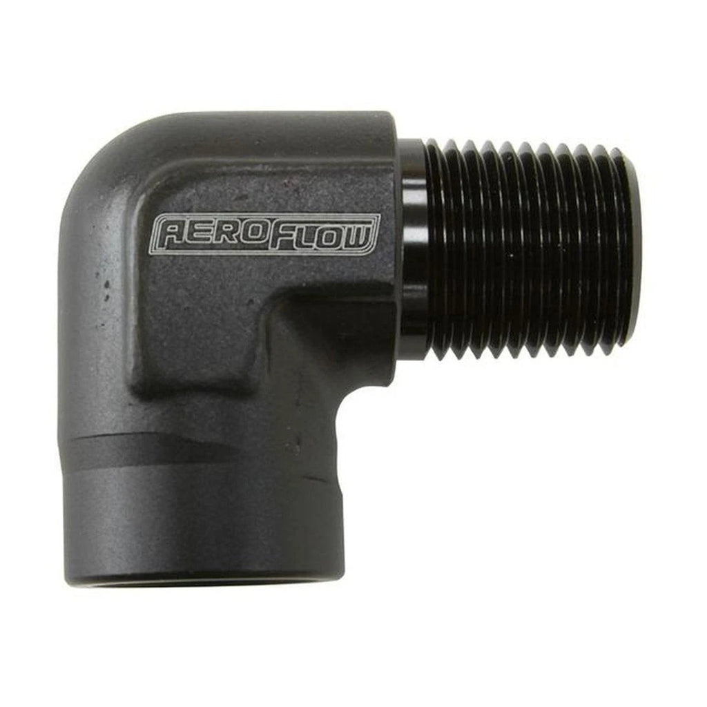 Aeroflow AF914-02BLK 90Deg Female - Male Elbow 1/8 Npt Black