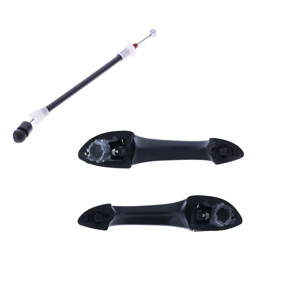 4pcs Rear LH+RH Black Outer Door Handle & Carrier Cable for BMW X5 E53 00-07