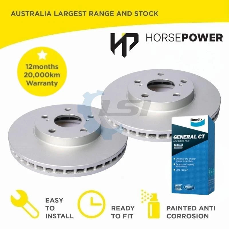 Front Bendix Brake Pads and Rotors for Toyota AVENSIS VERSO ACM20R ACM21 AZT