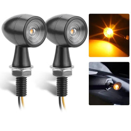 2X LED Indicators Amber Turn Signal Lights Mini Lamps Motorcycle Bike Universal