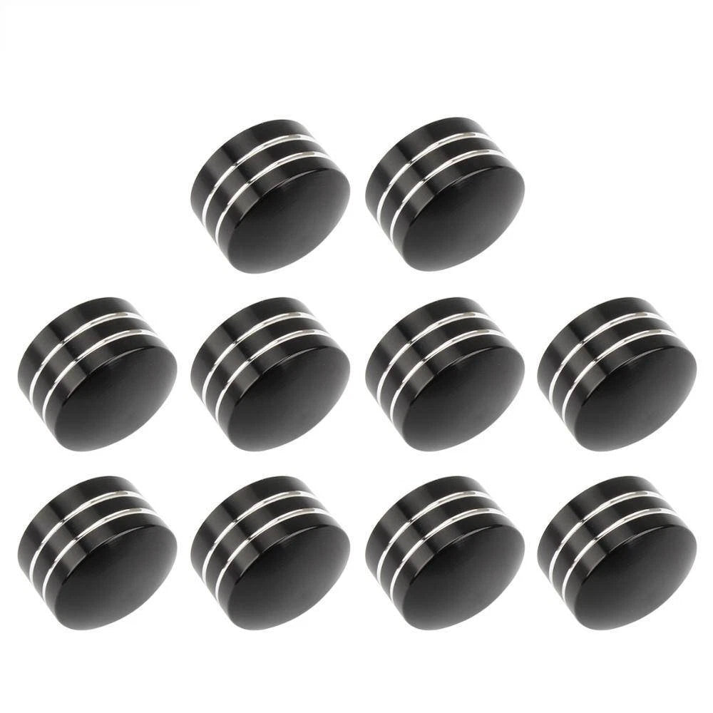 10PCS CNC Inner 13mm Schrauben Motor Bolt Topper Caps Cover For Harley Black ST