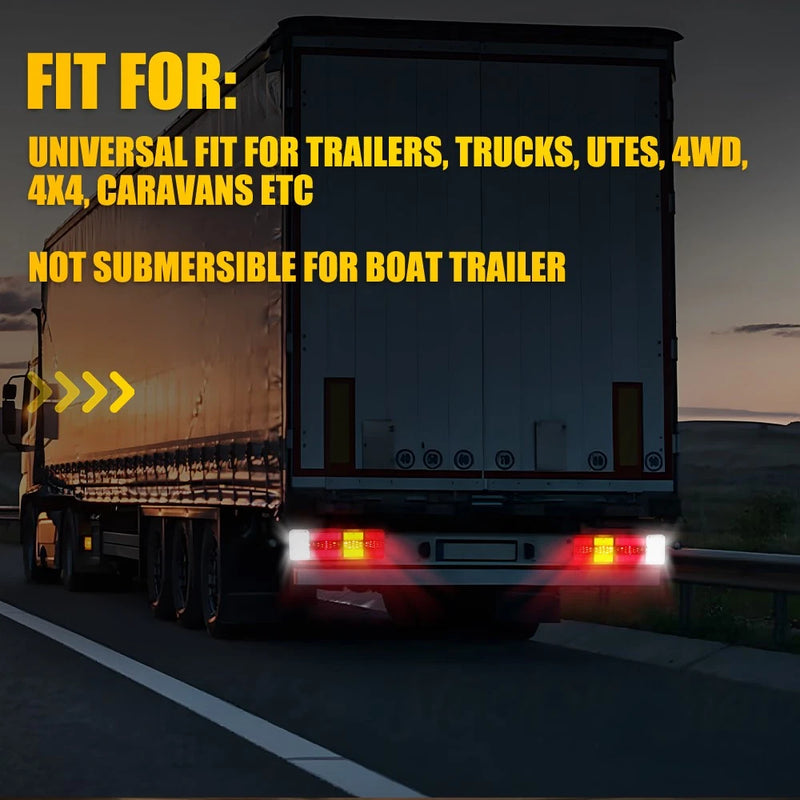 2x 244-LED Sequential Tail Lights Stop Indicator for Trailer Caravan Truck