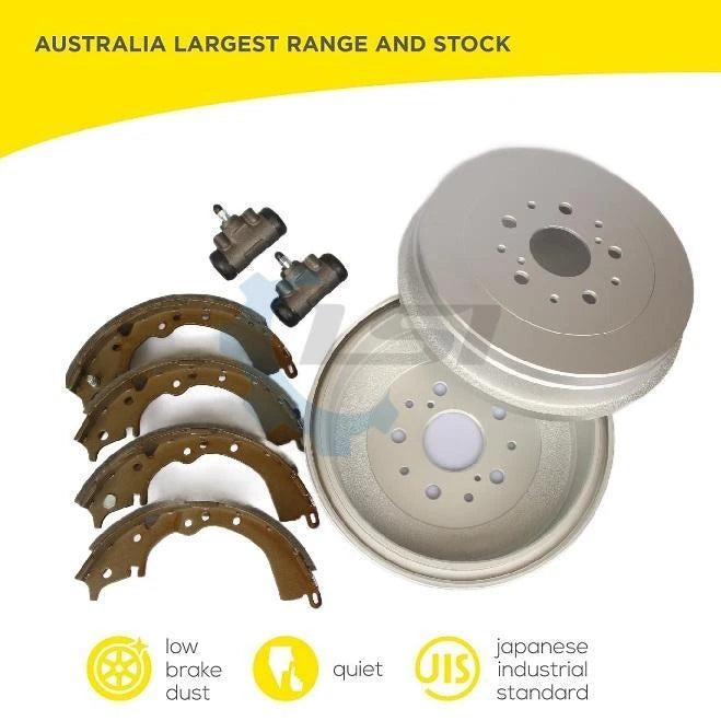 Rear brake shoes, drums and wheel cylinders kit for Toyota Hilux 2WD models