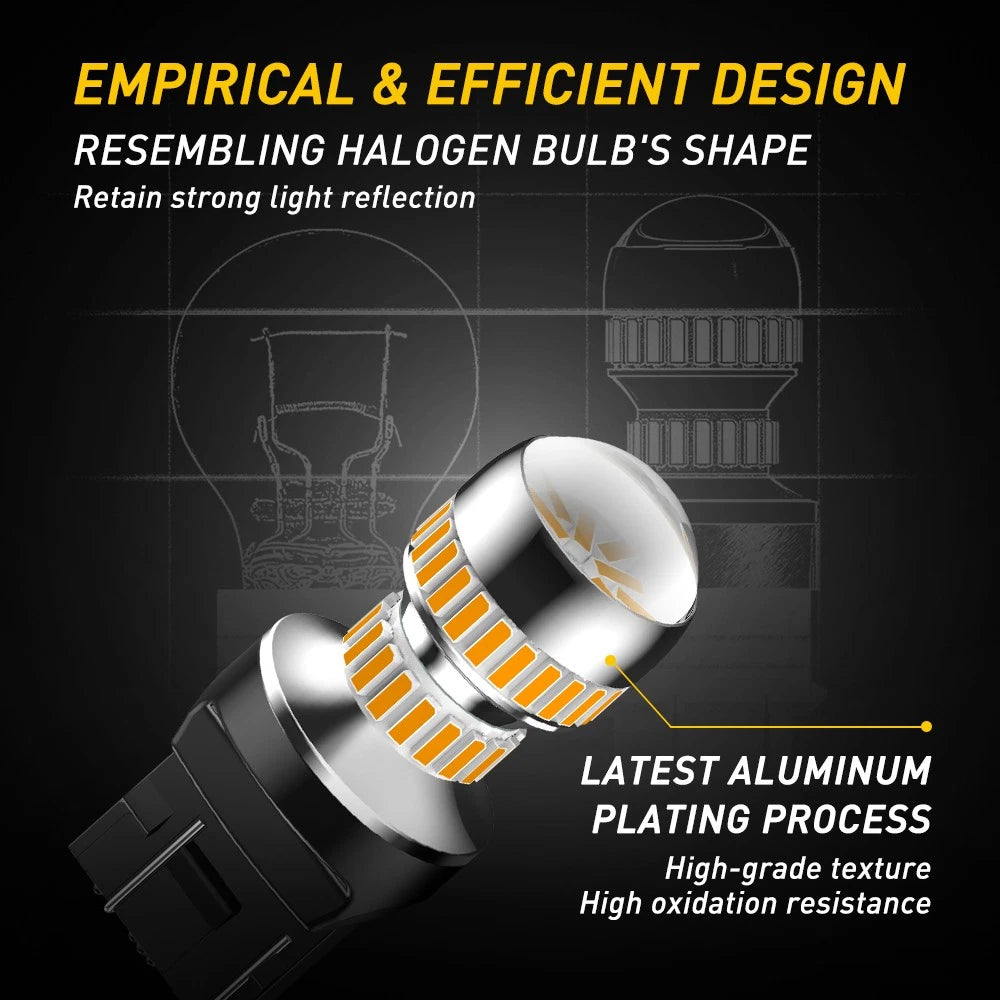 2/4/8x AUXITO 7443 7440 W21W T20 54 LED AMBER YELLOW INDICATOR TURN SIGNAL NEWA