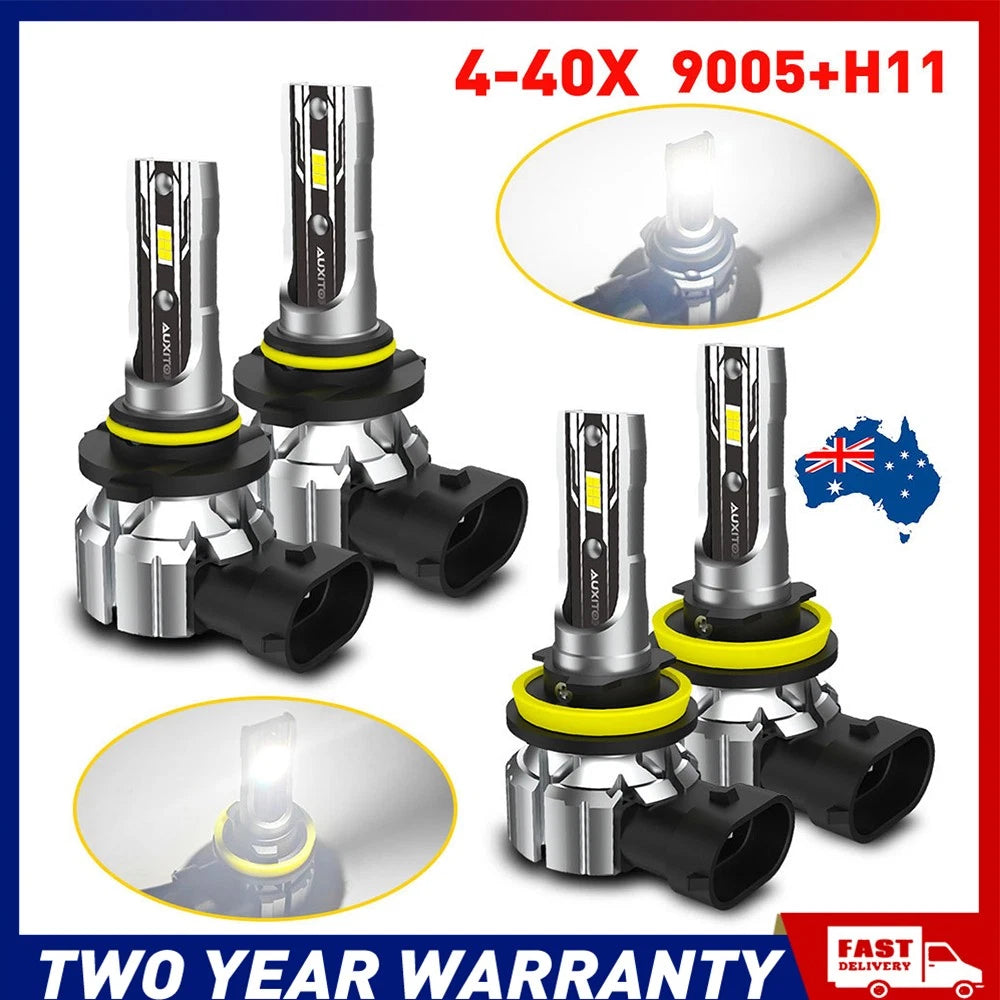 9005 HB3 H8 H9 H11 6500K white LED headlight bulb kit, 12V, 22000LM, CANbus compatible