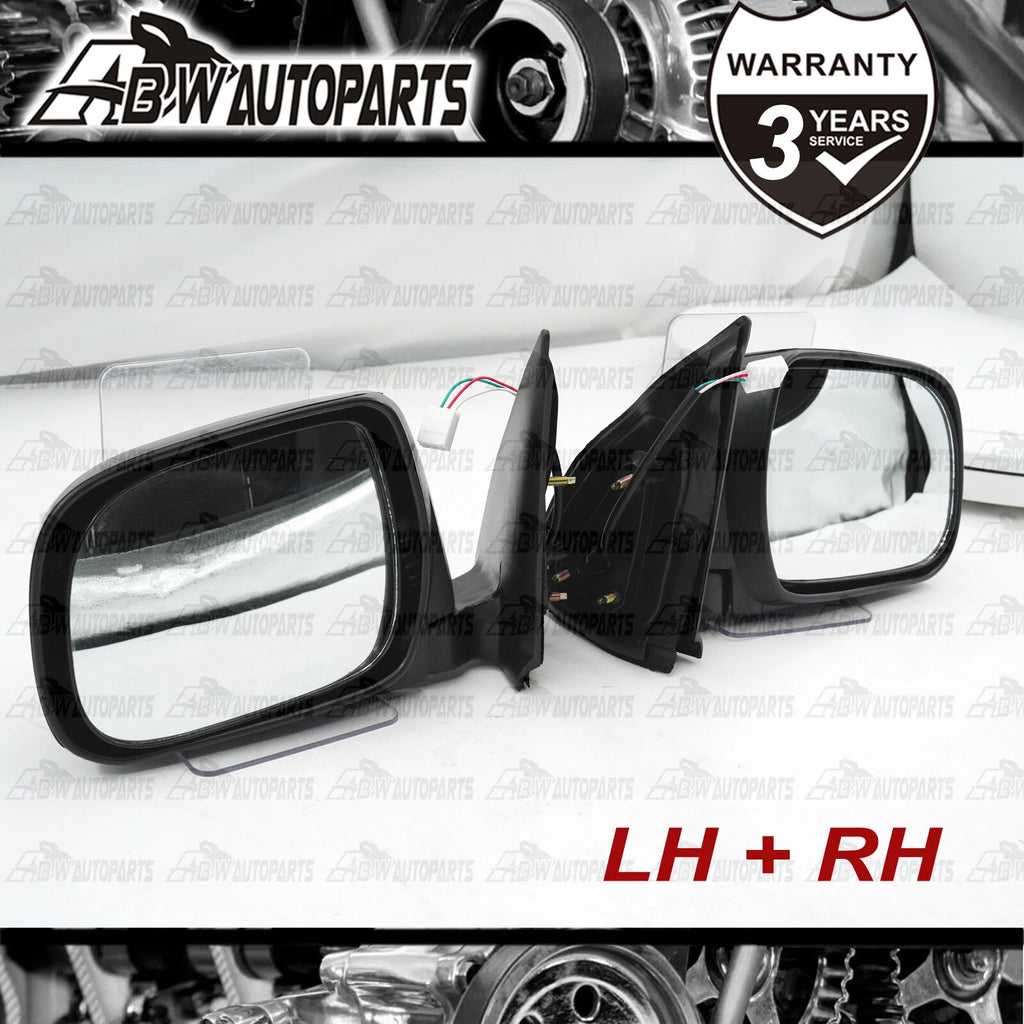 Set / Pair LH+RH Manual Door Mirror Black For Toyota Hilux Ute 2WD & 4WD 05~15