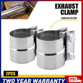 EXHAUST CLAMP STAINLESS BUTT JOINT 2PACK BAND CLAMP EXHAUST SLEEVE 2 INCH 2x AU