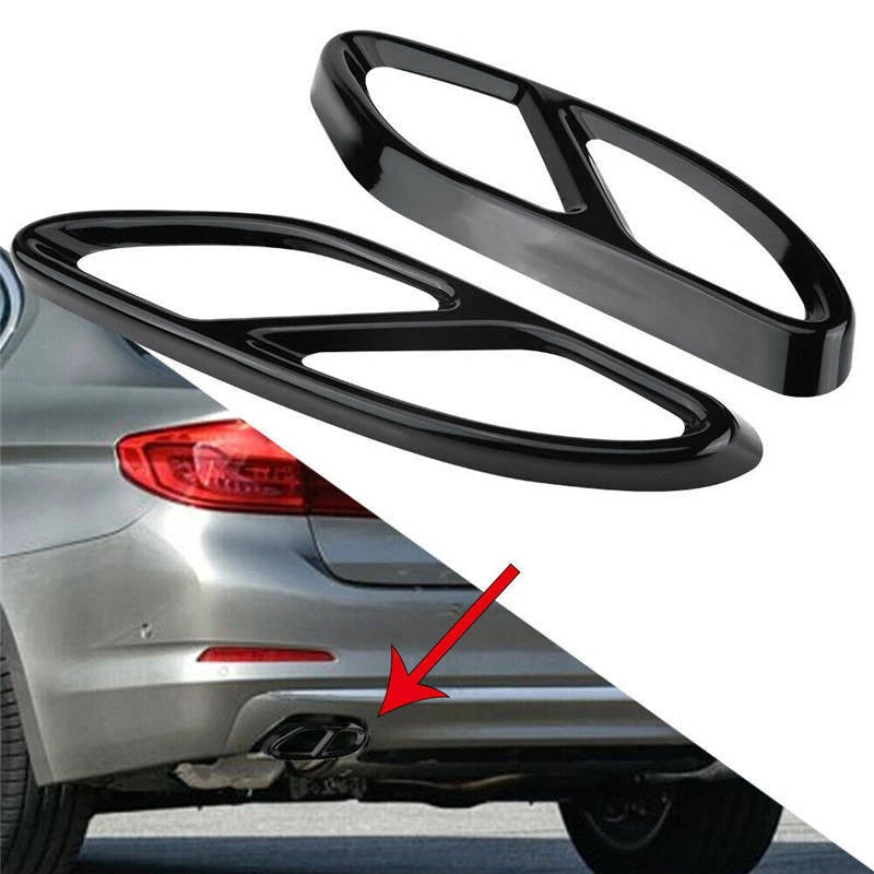 Black Exhaust Muffler Tip Pipe Cover Fit For Benz GLC A B C E W213 W176 W205 ST