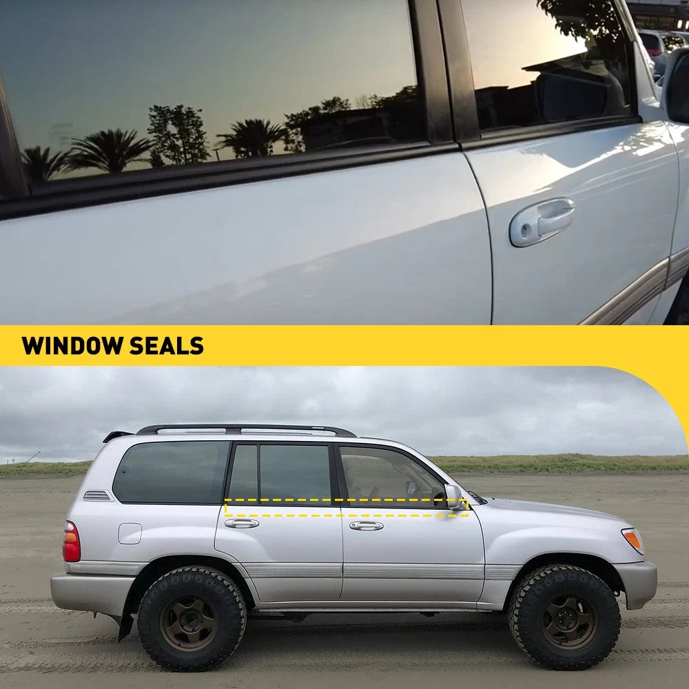 4X Window Seal Weather Strips For Toyota LandCruiser 100 105 Series 4 Doors SUV