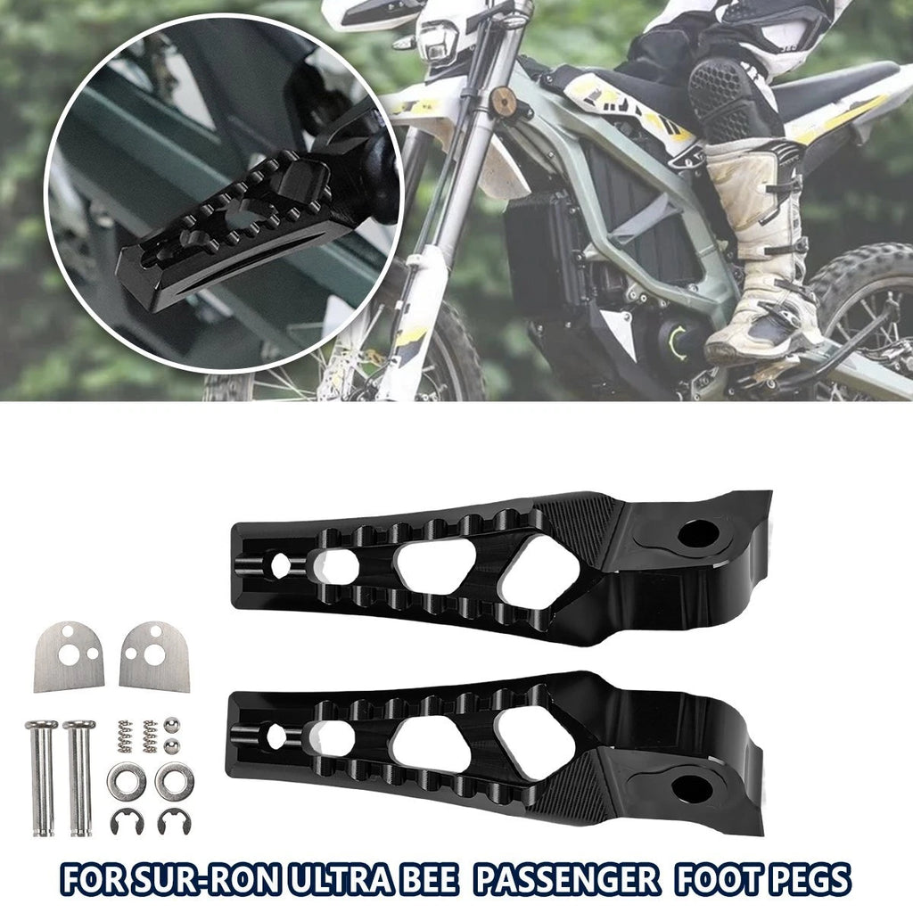 Black Rear Passenger Foot Pegs Pedal Mount For Surron Sur-Ron Ultra Bee 2023+ST