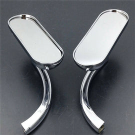 Chrome Mini Oval Motorcycle Side Rear Mirrors for Harley Softail Sportster CVO S