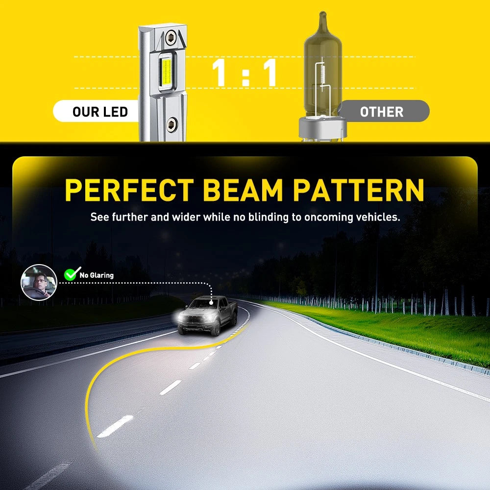 HB3 9005 9006 HB4 LED Headlight Bulbs Hi Low Beam Super White AUXITO 4-40x A