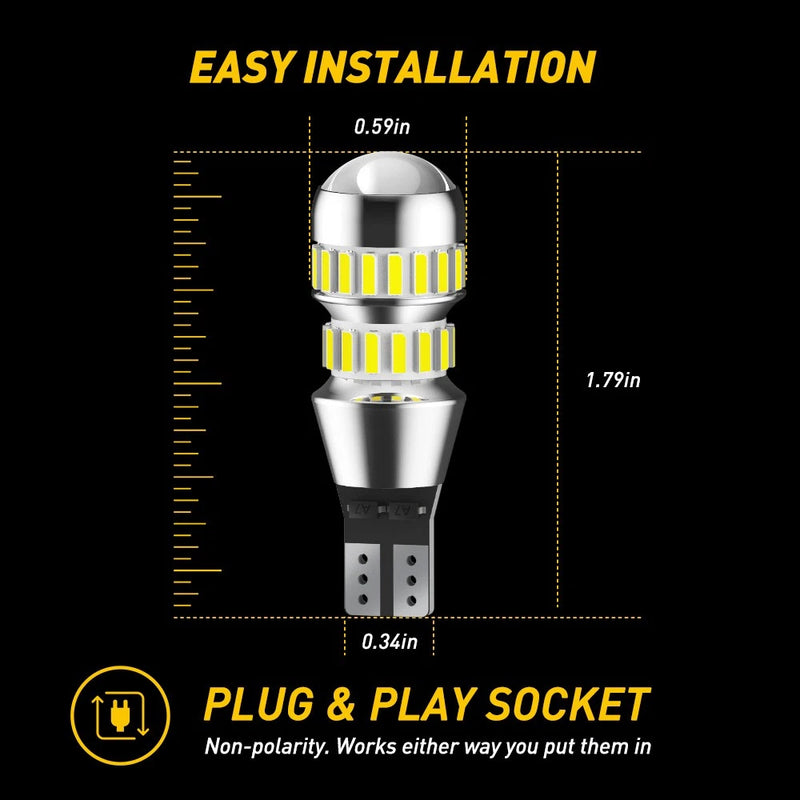 T15 912 921 LED Reverse Light Bulbs 6000K 2600LM CANBUS 2-Pack