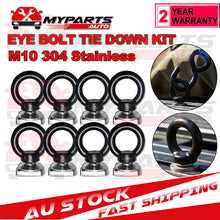 Load image into Gallery viewer, M10 Eye Bolt Tie Down Kit - Suits Rhino Rack Pioneer Stainless Steel Black 4/8