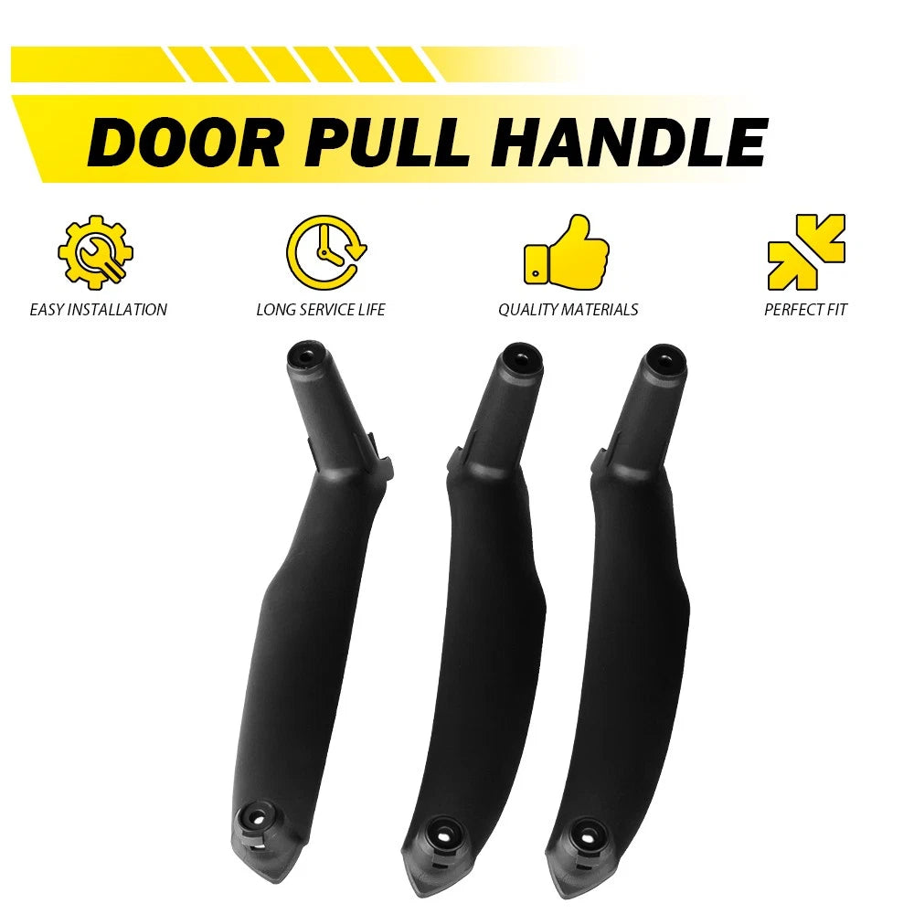 3Pcs Inner Inside Door Handle Pull Trim Cover Black For BMW E71/E72 X6 SAV 08-14